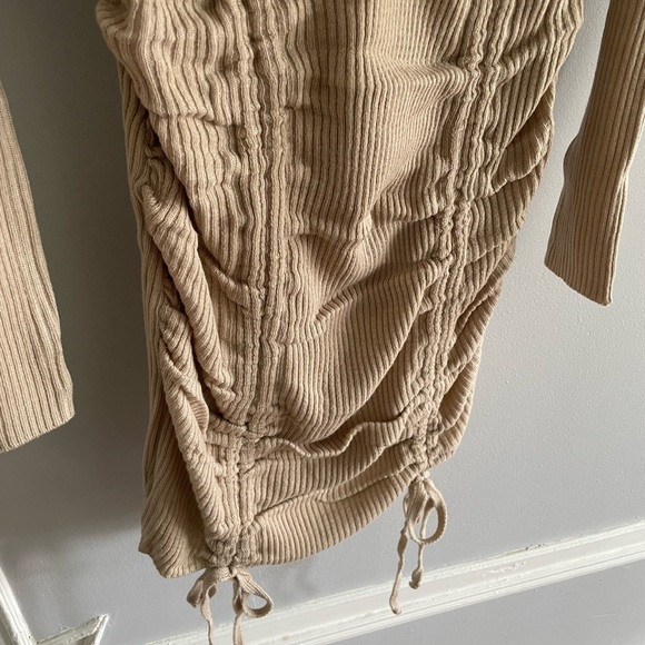 Stone Long Sleeve Ruched Knitted Dress - Picture 5 of 5